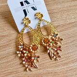 Romantic Gold Filigree Teardrop Dangle Earrings