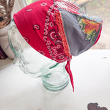 Western Boho Repurposed Shabby Chic Vintage Bandana Head Scarf