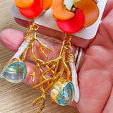 Colorful MCM Statement Gemstone Dangle Earrings