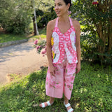 Wide Leg Crop Pants, One Size Loungewear Pants