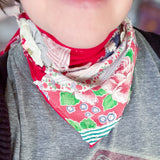 Western Boho Repurposed Shabby Chic Vintage Bandana Head Scarf