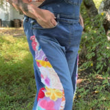 Upcycled Denim Patchwork Overalls
