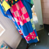 Wide Leg Cropped Patchwork Pants, One Size Loungewear Pants