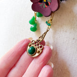 OOAK Boho Bandana Flower Power Charm Necklace