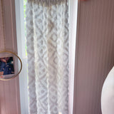Upcycled White Chenille Fringe Loungewear Pants, Boho Beach Cover up
