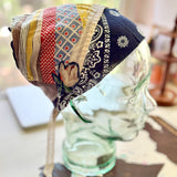 Western Boho Repurposed Shabby Chic Vintage Bandana Head Scarf