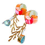 Colorful MCM Statement Gemstone Dangle Earrings