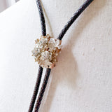 OOAK Bolo Rosebud Charm Necklace