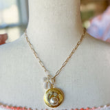 OOAK Gold Locket Charm Necklace