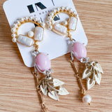 Whimsical Upcycled Vintage Pearl Dangle Earrings