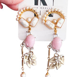 Whimsical Upcycled Vintage Pearl Dangle Earrings