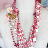 Rose Repurposed Vintage Statement Necklace