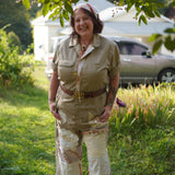 Upcycled Workwear Jumpsuit With Vintage Patchwork