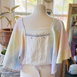 Lily Embroidered Wrap blouse, Upcycled Vintage Handmade Top