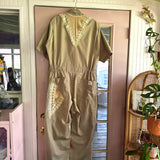 Upcycled Workwear Jumpsuit With Vintage Patchwork