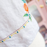 Handmade Floral Embroidered Tie Front Vest