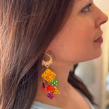 Colorful Statement Repurposed Vintage Handmade Earrings