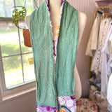 Purple Floral Peacock Vintage Chenille Patchwork Scarf
