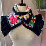 Granny Square Blanket Scarf Collar, Blanket Shawl