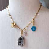 OOAK Gold Instant Charm Collection Necklace, Hand Charm, Catholic Charm