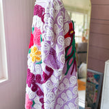 Boho Purple Peacock Chenille Boho Tunic