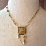 Paris Charm Necklace, Repurposed Vintage French Charm Pendant Necklace