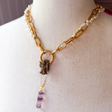 Angel Pendant Pearl Layered Necklace
