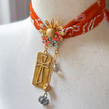 OOAK Boho Bandana Charm Necklace