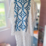 Boho MCM Peasant Blouse, Short Sleeved Top