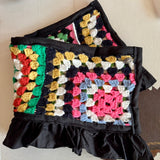 Granny Square Blanket Scarf Collar, Blanket Shawl