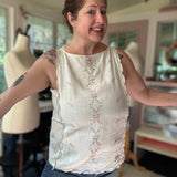 Pink Floral Embroidered Sleeveless Top