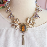 Whimsical Antique Cameo Statement Necklace