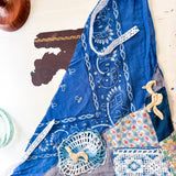 Western Boho Repurposed Shabby Chic Vintage Bandana Head Scarf