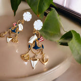 Sailor Repurposed Vintage Earrings