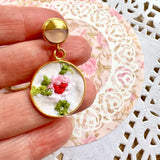 Whimsical Floral Embroidered Dangle Earrings,  Repurposed Vintage Earrings
