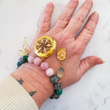 Locket Charm Bracelet with Gemstones