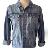 Embroidered Up-Cycled Jean Jacket| Crochet Cutout Back