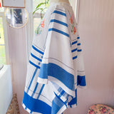 Embroidered Flowy Peasant Blouse,  Boxy Oversized  Top
