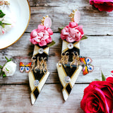 Alice in Wonderland Repurposed Vintage Earrings