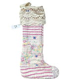 Repurposed Vintage  Quilt Patchwork Stocking