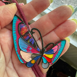 OOAK Western Butterfly Bolo Charm Necklace