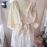 Embroidered Kimono Duster| Drawstring Kimono