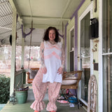 Boho Pastel Floral Bow Sleeveless Tunic