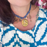 OOAK Boho Horse Locket Western Bandana Charm Necklace