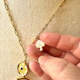 Floral Vintage Embroidered Charm Necklace, Lariat, Handmade Sentimental Jewelry