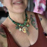 Colorful Eclectic Statement Cameo Necklace