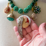 Colorful Eclectic Statement Cameo Necklace