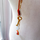 OOAK Bolo Flower Charm Necklace