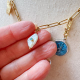 OOAK Gold Instant Charm Collection Necklace, Hand Charm, Catholic Charm