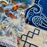 One of a Kind Vintage Patchwork Bandana Scarf | Shabby Chic Head Scarf | Upcycled Boho Neckerchief